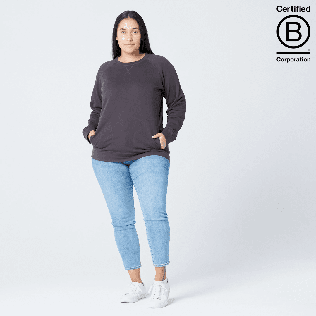 Organic Cotton Crewneck Sweatshirt with Pockets-Unisex product photo