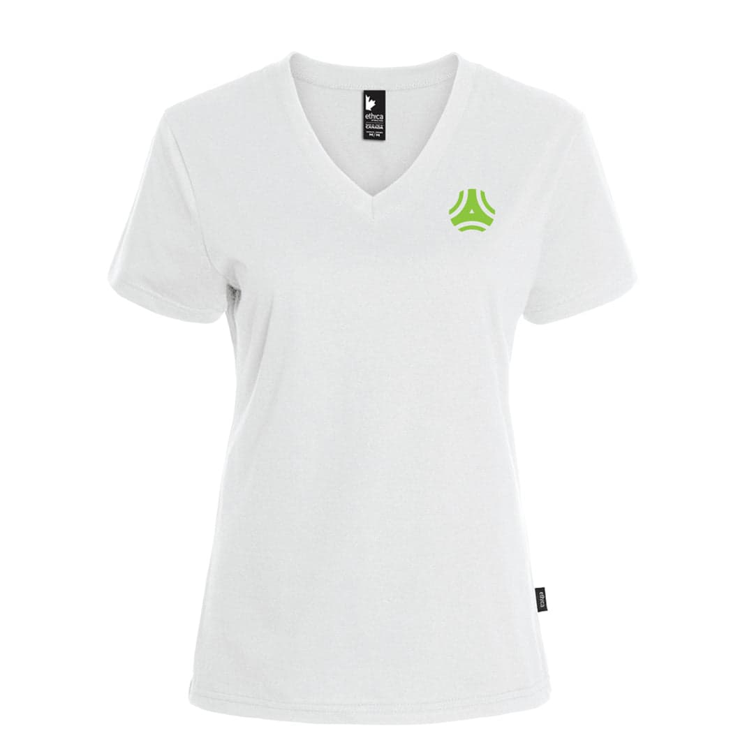 Nyack Organic Cotton Recycled Poly V-Neck T-Shirt-Women's product photo